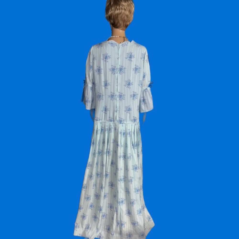 Katerina Originals ~ 2 X-Large ~ Vintage (70’s) ~ Blue Floral ~ Boho Maxi Dress - Picture 4 of 16